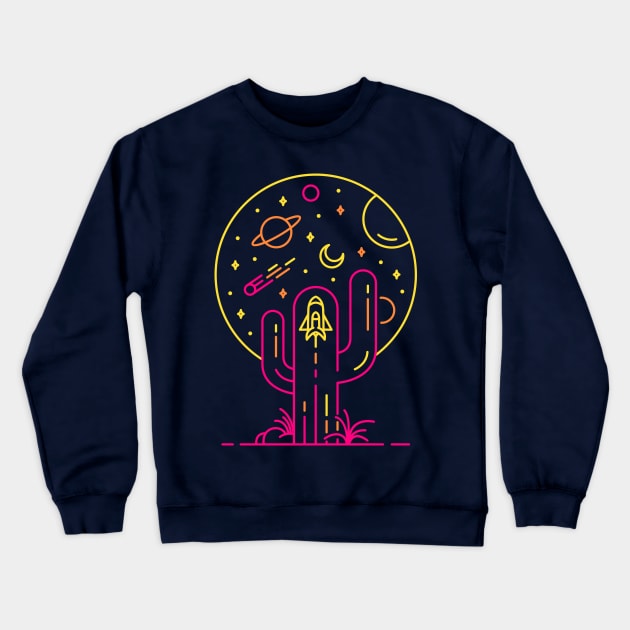 Rocket Journey Into Space 2 Crewneck Sweatshirt by VEKTORKITA